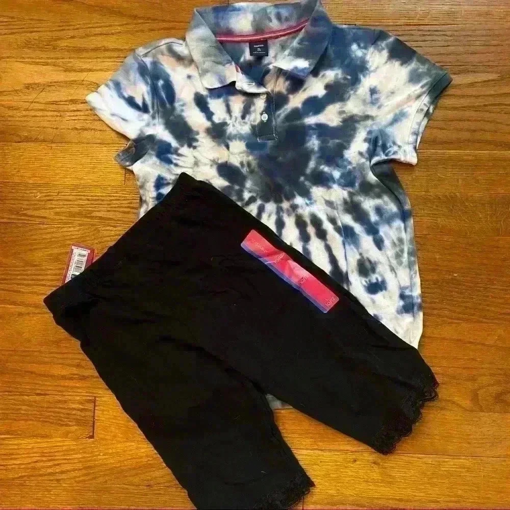 New! Gap Bundle Hand tie dyed shirt w/ biker shorts